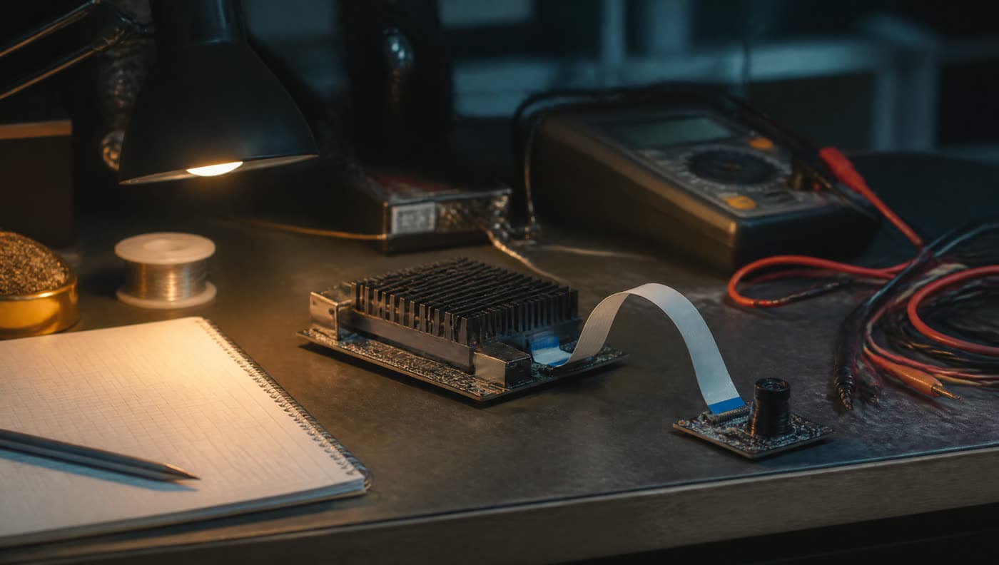 Pandora developer kit on a workbench